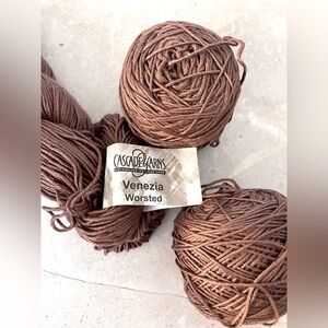Cascade Yarns Venezia Worsted merino silk 3 skeins color 124 ( bear brown?)